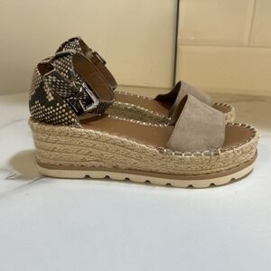 Universal Thread Snakeskin Print Espadrille Wedge Sandals Ankle Strap Size 9